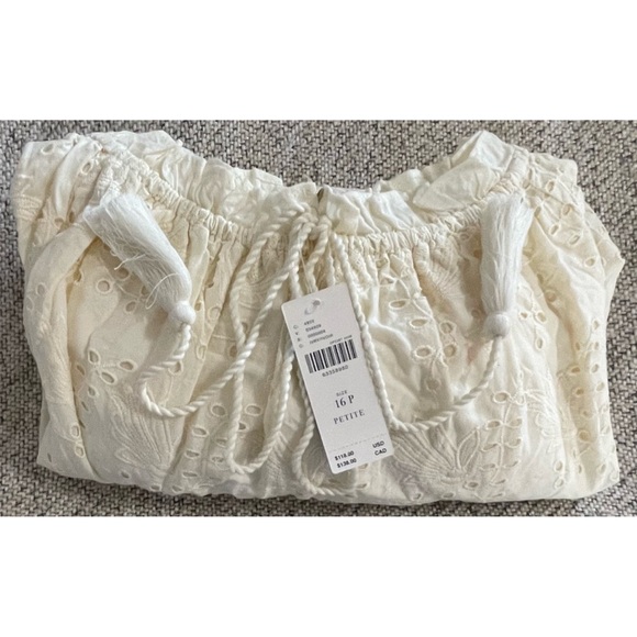 Anthropologie Jane Eyelet Lace Off-The-Shoulder Blouse Ivory NWT Size 16W - Picture 13 of 16